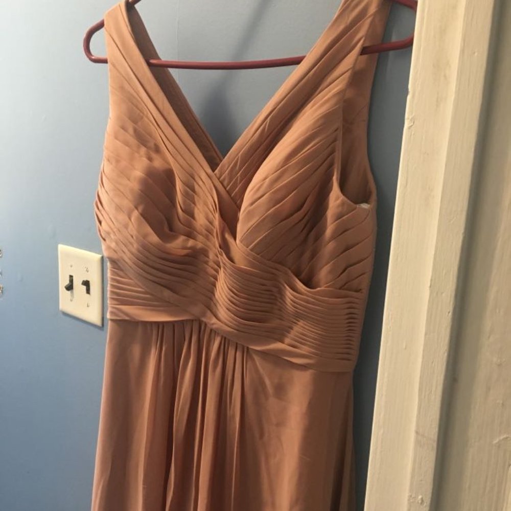 JJs House Dusty Rose Floor-length Bridesmaid Dress